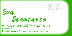 eva szamtarto business card